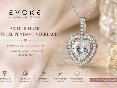 Amour Heart Crystal Pendant Necklace | 925 Sterling Silver Heart Necklace