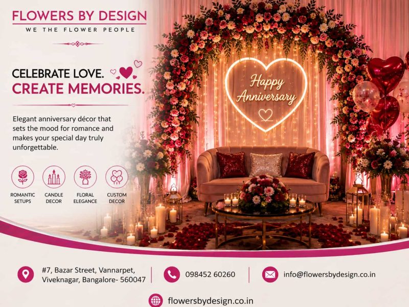 Anniversary Décor Services | Romantic Anniversary Decoration | Flowers by Design