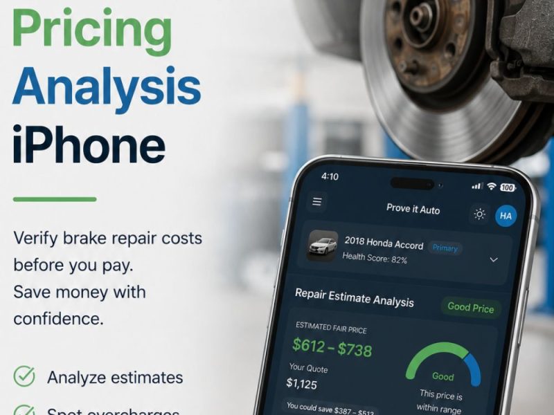 Know Your Brake Repair Costs Before Paying with an iPhone Pricing Analysis App
