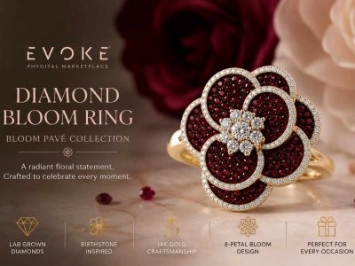 Diamond Bloom Ring in 14K Gold | Floral Diamond & Gemstone Statement Ring