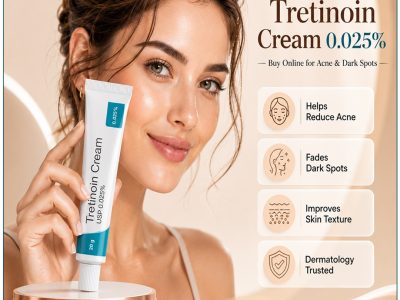 Tretinoin Cream 0.025% for Acne, Dark Spots and Anti-Aging