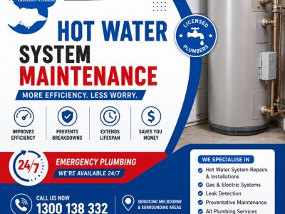 Hot Water System Maintenance Melbourne | 24/7 Emergency Plumbers
