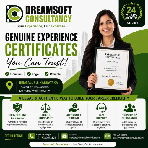 Reliable Experience Certificate Provider in Bengaluru