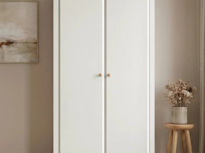 Haven White 2 Door Panelled Wardrobe