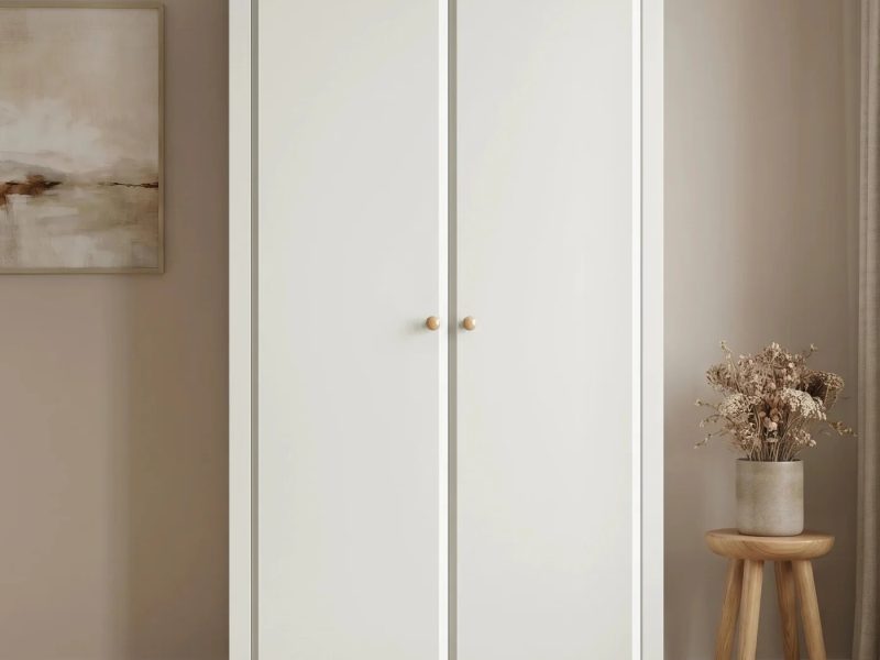 Haven White 2 Door Panelled Wardrobe