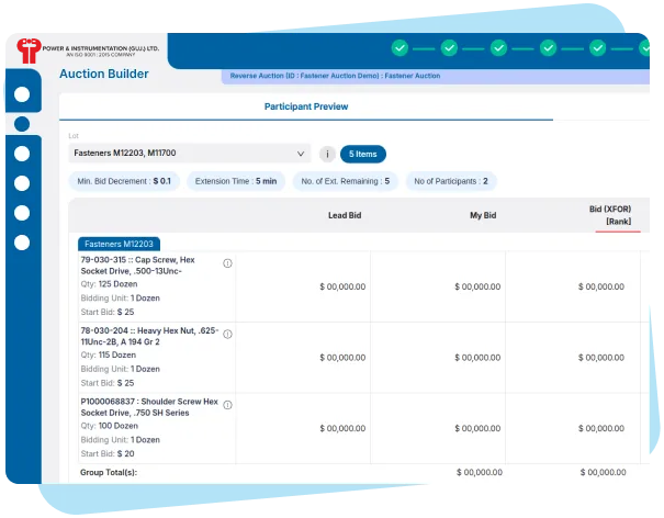 Reverse Auction Management Software