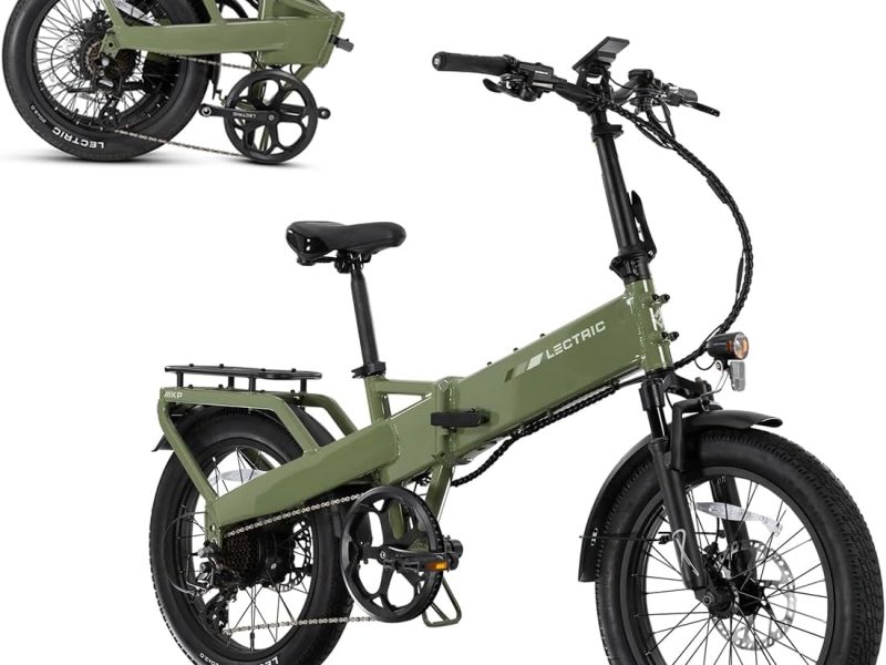 LECTRIC XP4 750 Folding Step-Over Bike for Adults, Pine Green - Lightweight eBike with 48V Battery 85 Mile Range, 28Mph Power Peak 1310W,