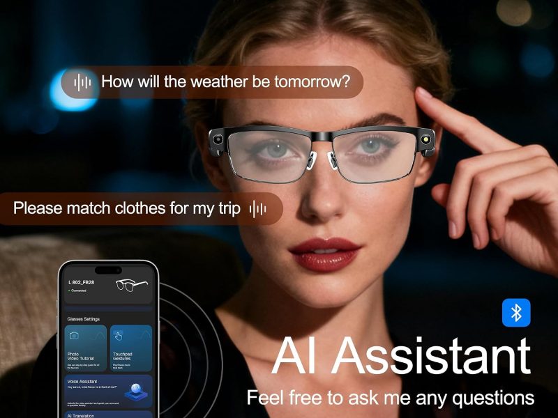 Smart Glasses with Camera and Bluetooth for Men & Women with 160+Languages