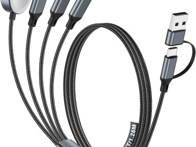 Powerful 4-in-2 Multi Charging Cable for Apple Watch Charger/eBook Reader Charger and many devices
