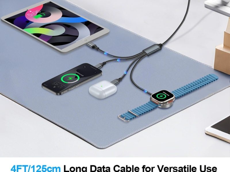 Powerful 4-in-2 Multi Charging Cable for Apple Watch Charger/eBook Reader Charger and many devices