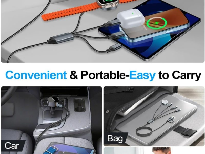 Powerful 4-in-2 Multi Charging Cable for Apple Watch Charger/eBook Reader Charger and many devices