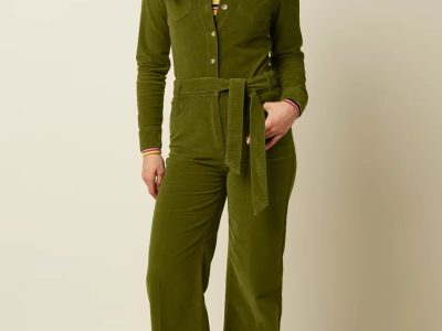 Mia Baby Cord jumpsuit in posey groen - King Louie - TopVintage