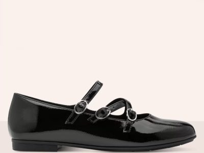 Tamaris City Girl Comfort Gloss ballerina's in zwart - TopVintage NL