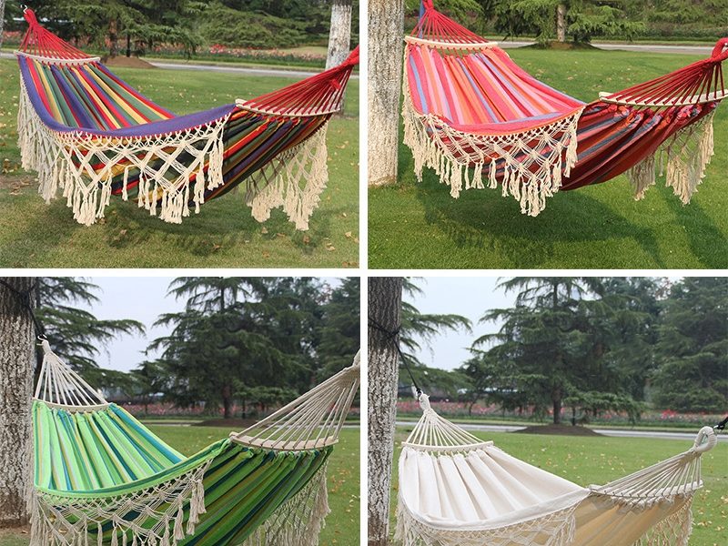 Best Double Outdoor Camping Tassel Canvas Hammock in Australia
