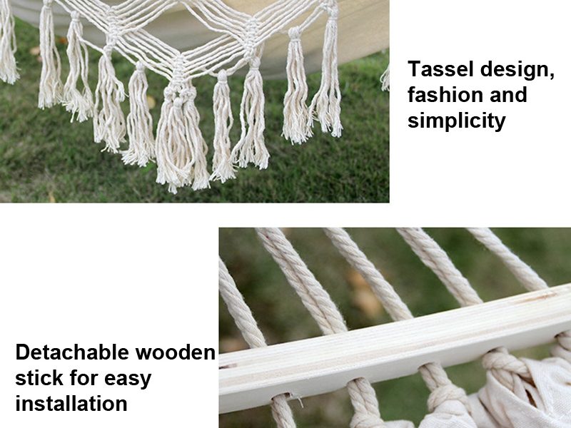 Best Double Outdoor Camping Tassel Canvas Hammock in Australia