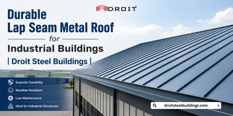 Durable Lap Seam Metal Roof for Industrial Buildings | Droit Steel Buildings