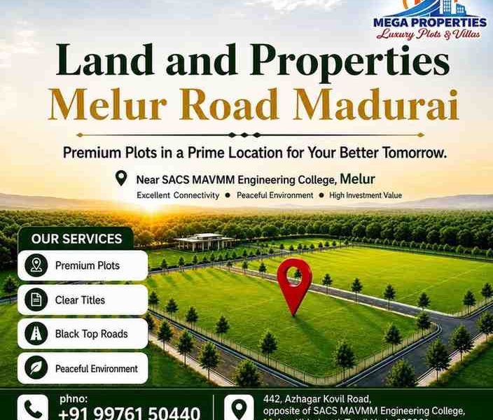 Top Land for Sale Melur Road Madurai – A Valuable Real Estate Investmen