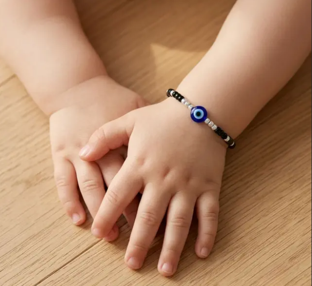 Silver Baby Bracelets & Silver Nazariya for Newborns | MK Ghare Jewellers