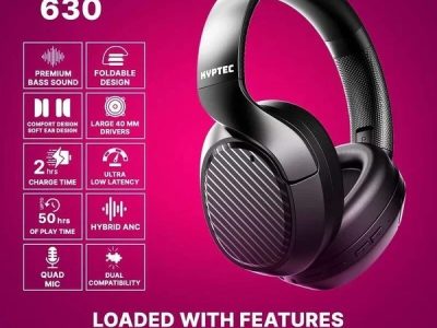 Kyptec LifeStyle® 630 Hybrid ANC Over Ear Headphones with Quad Mic and 50H Playtime