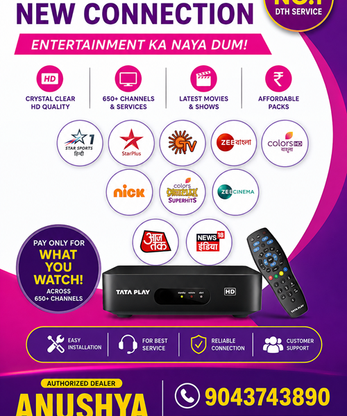 Tata Play New Connection in Gingee, Villupuram | Book Tata Play DTH