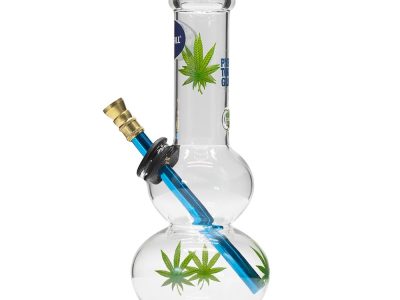 Charger Long Neck Glass Bong | Leaf Decal