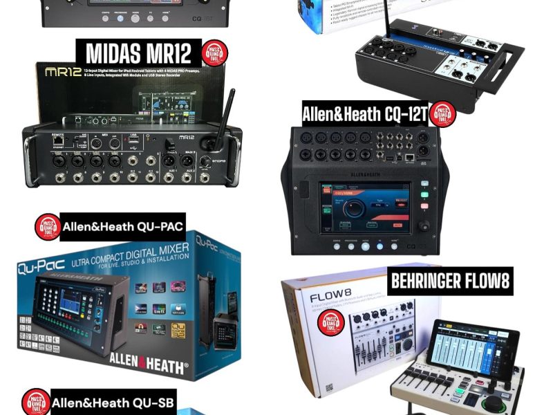 Behringer X32, Midas M32 LIVE, Yamaha MGX, Soundcraft Ui24R, PreSonus StudioLive 32SC, Allen & Heath CQ-18T,
