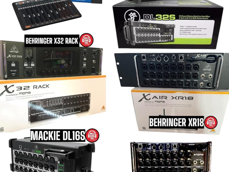 Behringer X32, Midas M32 LIVE, Yamaha MGX, Soundcraft Ui24R, PreSonus StudioLive 32SC, Allen & Heath CQ-18T,