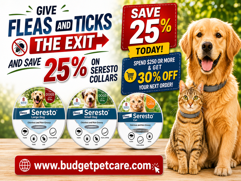Give Fleas and Ticks the Exit and Save 25% on Seresto Collars