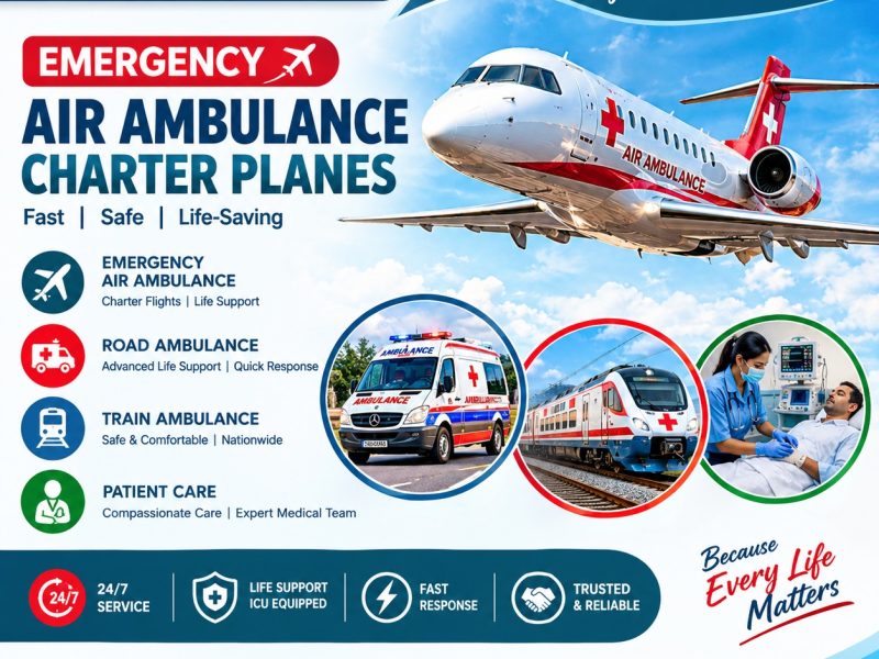 Panchmukhi Air Ambulance in Patna- Bed-to-Bed Patient Transfer
