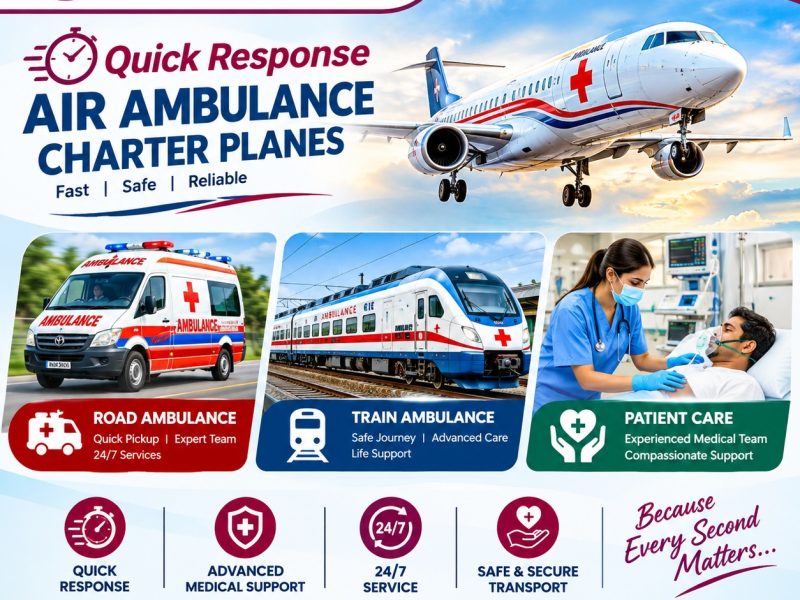 Panchmukhi ICU Air Ambulance in Patna- safety and comfort are prioritized