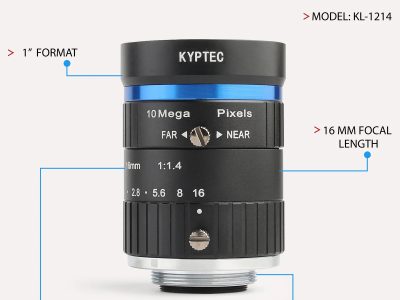 16 MM 10 MP Machine Vision Lens with 1-Inch Image Format and C-Mount