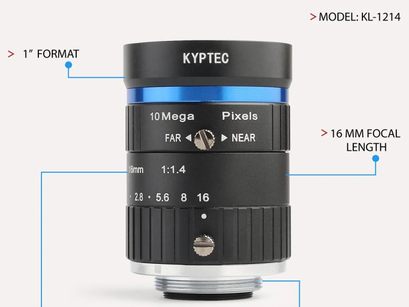 16 MM 10 MP Machine Vision Lens with 1-Inch Image Format and C-Mount