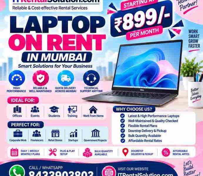 💻 Laptop on Rent in Mumbai Starting @ ₹899/- | Vashi, Belapur, Navi Mumbai & Thane