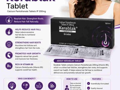 Kerablak Tablet (Calcium Pantothenate 200mg) | Online Generic Medicine