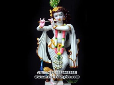 Handcrafted Krishna Marble Statue by Marble Temple