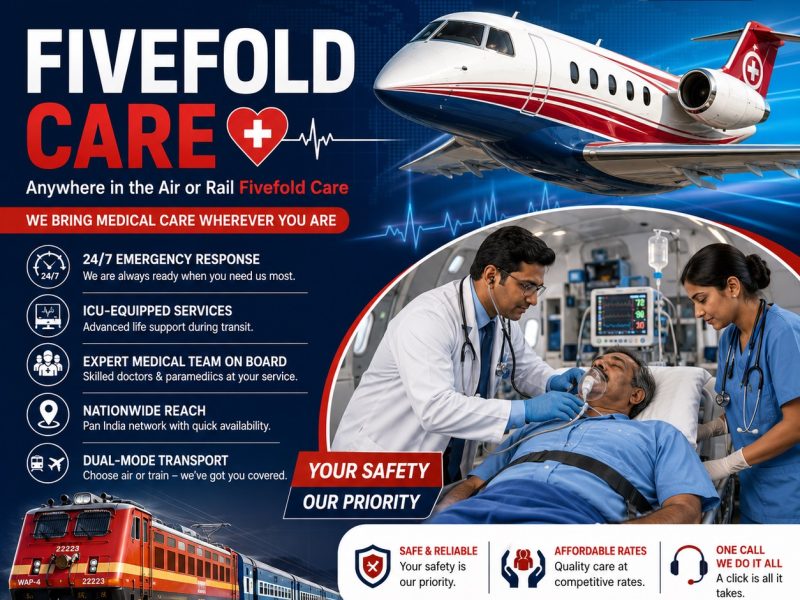 Panchmukhi Hi Tech Train Ambulance from Patna- Nationwide Train Transfer without Hassle