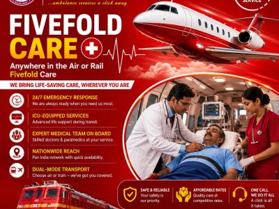 Panchmukhi Affordable Train Ambulance in Ranchi- cost effective medical transfer arranged on time