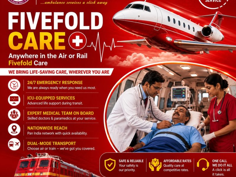 Panchmukhi Affordable Train Ambulance in Ranchi- cost effective medical transfer arranged on time