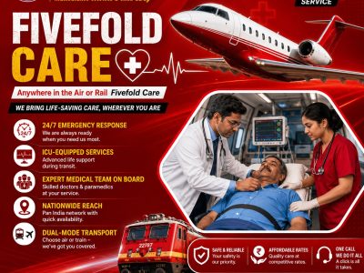 Panchmukhi Train Ambulance in Delhi- promising quick retrieval arrangements
