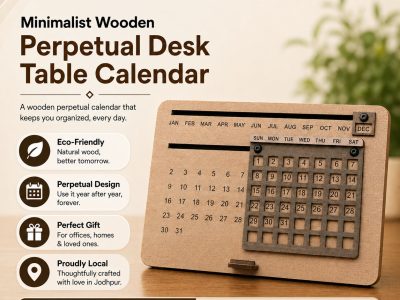 Premium Wooden Table Calendar from Corporate Gifts Manufacturer in Jodhpur