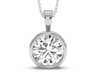 1ct Round Rubover Diamond Pendant