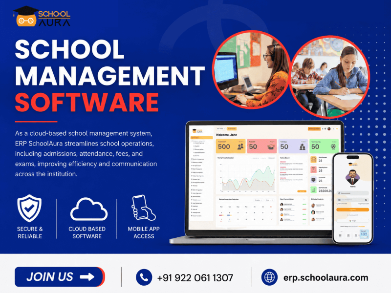 Cloud-Based School Management Software For Smart, Secure & Anywhere Access | ERP SchoolAura
