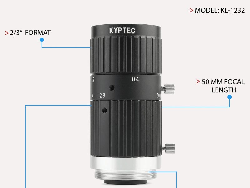 50 MM 10 MP Machine Vision Lens for 2/3-Inch C-Mount Industrial Cameras