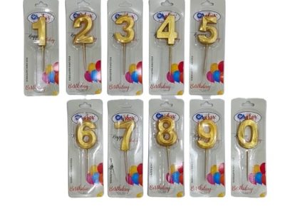 Birthday Number Candles – Golden & Star Designs