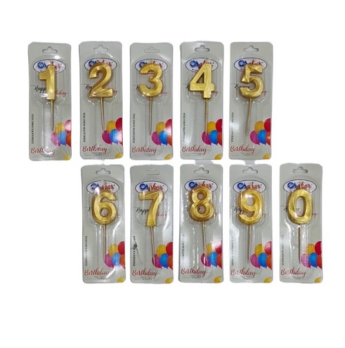 Birthday Number Candles – Golden & Star Designs