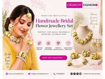 Designer Flower Jewellery Set for Bride | Handmade Bridal Wedding Jewellery