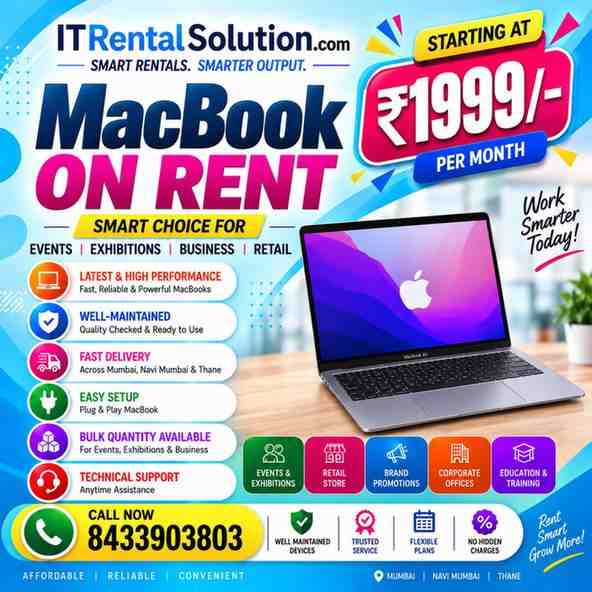 MacBook on Rent – Starting @ ₹1,999/-