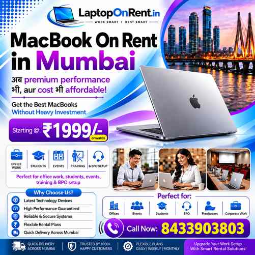 MacBook on Rent – Starting @ ₹1,999/-
