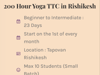 Get 5% off - 200 Hour Yoga Teacher Training in Rishikesh, India
