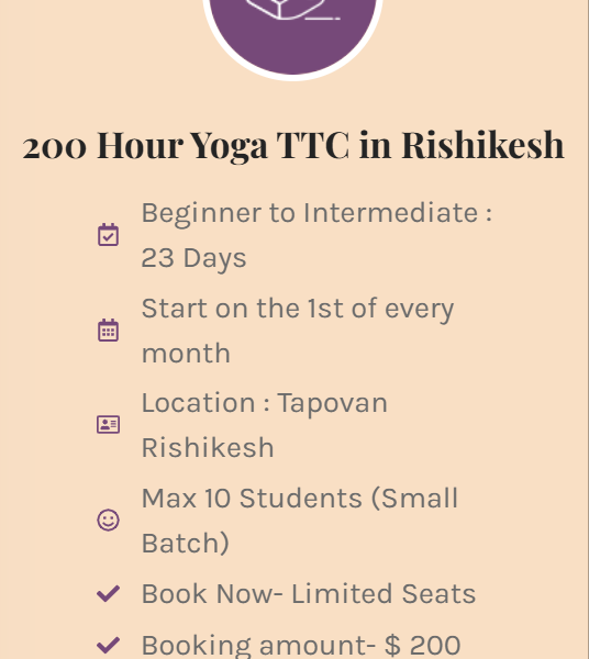 Get 5% off - 200 Hour Yoga Teacher Training in Rishikesh, India